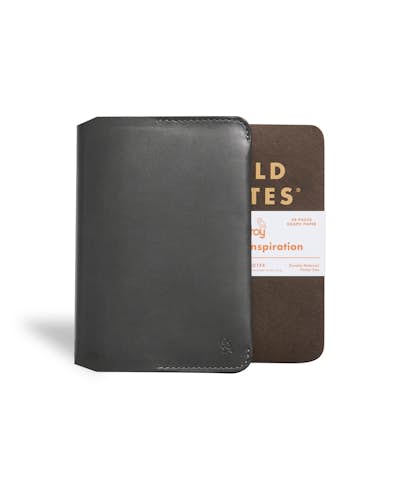 Front of the Everyday Inspiration leather notebook cover with a 2-pack of notebooks