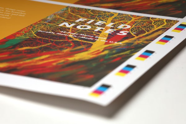 Closeup of the Underland Edition press sheet corner