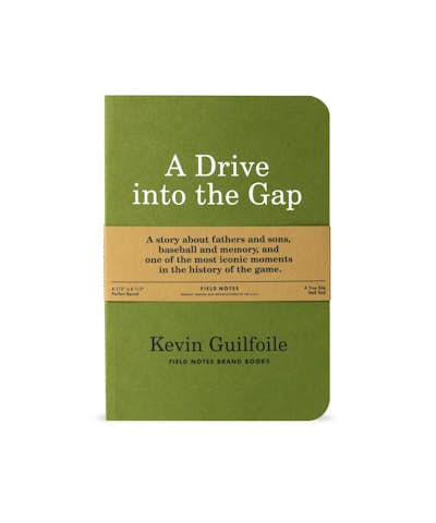 Front of "A Drive into the Gap" book with green cover.