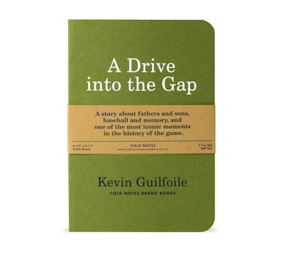 Front of "A Drive into the Gap" book with green cover.